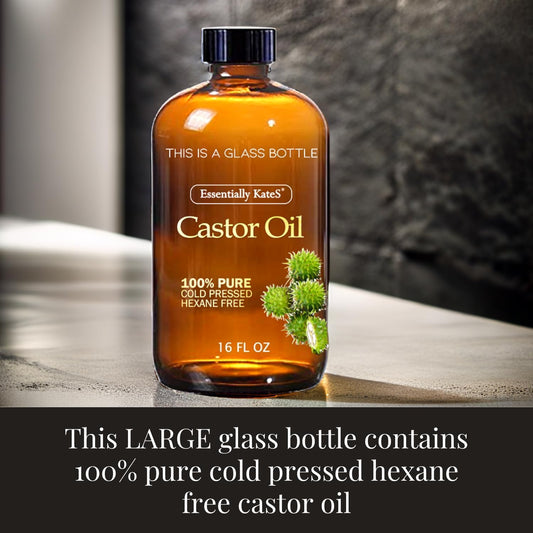 Castor_Oil_16_Fl_Oz_(Glass_Bottle)_-_Original_Unrefined_-_A_Huge_Glass_Bottle_with_a_Pump_-_100%_Pure_and_Natural,_Cold_Pressed,_and_Hexane-Free_-_Hair_Oil,_Body_Oil