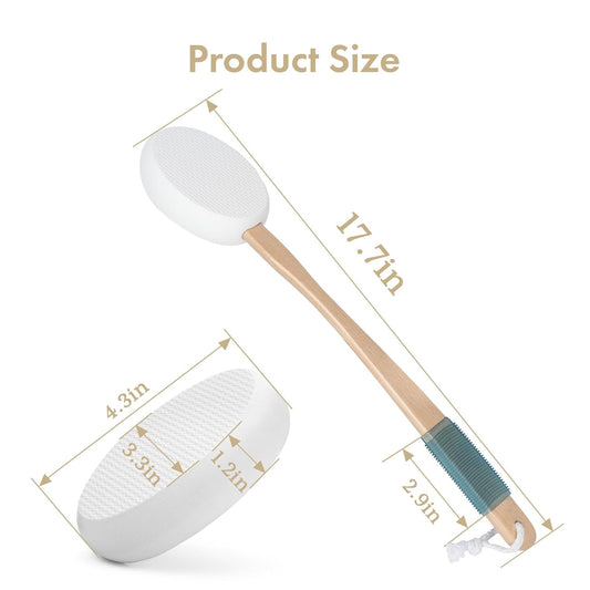 AmazerBath_Lotion_Applicator_for_Back,_Feet,_4_Replacement_Pads_with_17"_Curved_Handle,_Back_Sunscreen_Applicator_for_Kids,_Elderly,_Women,_Apply_Skin_Cream_Medicine_Moisturizer_Tanner,_White