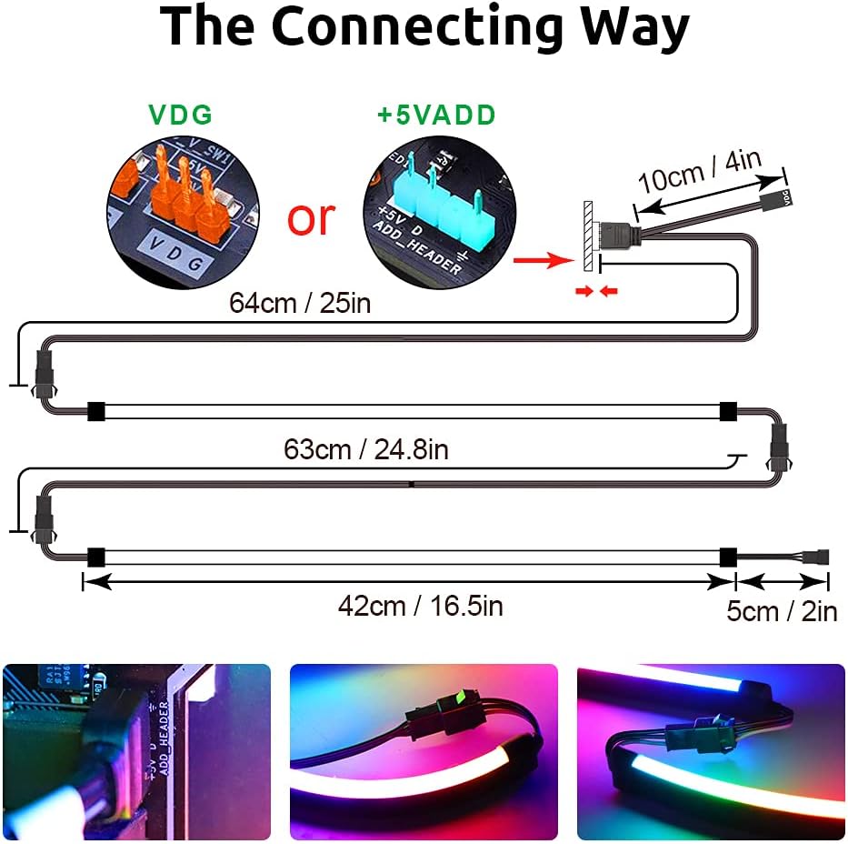NEON_RGB/ARGB_PC_LED_Strip_Light_Kit,_2x15.7inch_Magnetic_LED_Strips_with_12_Strong_Magnets,_Compatible_with_5V_3-Pin_Addressable_(WS2812)_and_12V_4-Pin_RGB_Headers,_Sync_with_Aura_SYNC,_Gigabyte_RGB_Fusion,_MSI_Mystic_Light,_ASRock_Polychrome_RGB
