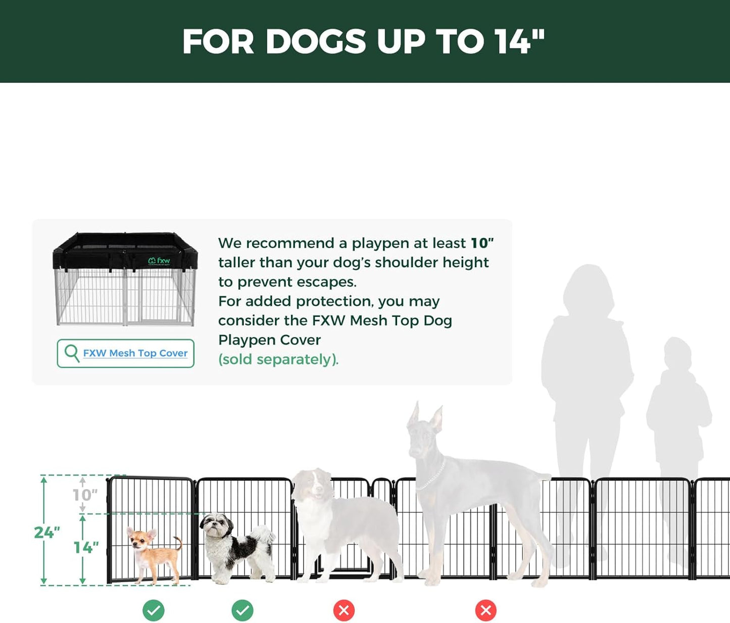 FXW_Homeplus_Unleashed_Indoor_Dog_Playpen_-_Stress-Free_and_Safe_Play,_Heavy_Duty_24_Inch_6_Panels_Dog_Pen_for_Puppy_and_Small_Dogs,_Black│Patented