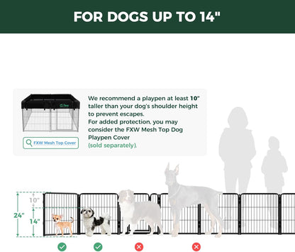 FXW_Homeplus_Unleashed_Indoor_Dog_Playpen_-_Stress-Free_and_Safe_Play,_Heavy_Duty_24_Inch_6_Panels_Dog_Pen_for_Puppy_and_Small_Dogs,_Black│Patented