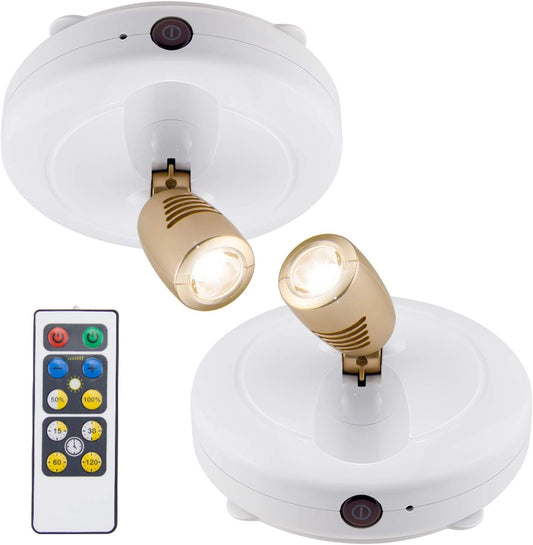 BIGLIGHT_Spotlight_Battery_Operated,_LED_Puck_Light,_Dimmable_Uplight_with_Remote,_Stick_on_Accent_Light_for_Painting_Picture_Wall_Artwork_Photo_Portrait_Closet_Plants,_Warm_White,_2_Pack