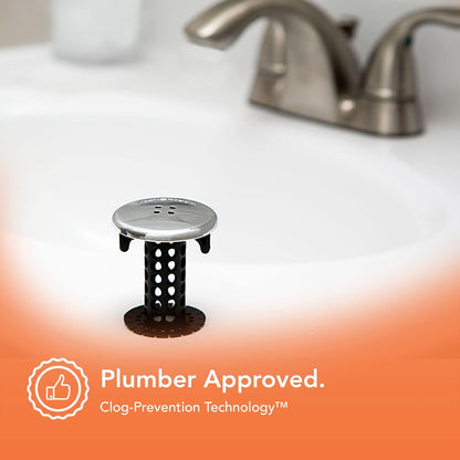 SinkShroom_Chrome_Edition_Revolutionary_Bathroom_Sink_Drain_Protector_Hair_Catcher,_Strainer,_Snare,_Black