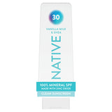 Native Mineral Sunscreen Lotion SPF 30, Unscented, with 100% Mineral Zinc Oxide for Face & Body, Hawaii Compliant, Vegan, No White Cast - 7 oz
