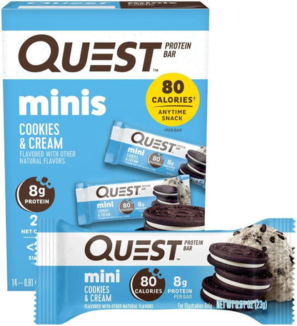 Quest_Nutrition_Mini_Cookies_&_Cream_Protein_Bars,_8g_Protein,_1g_Sugar,_2g_Net_Carbs,_Gluten_Free,_14_Count