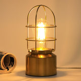 Haian Support 𝗦𝗺𝗮𝗹𝗹 𝗧𝗼𝘂𝗰𝗵 𝗧𝗮𝗯𝗹𝗲 𝗟𝗮𝗺𝗽 for Small Spaces - 3 Way Dimmable Industrial Bedside Lamp - Steampunk Antique Nightstand Desk for Bedroom, Living Room (Bulb Included)