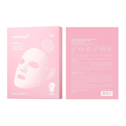 medicube_PDRN_Pink_Tension_Up_Mask_|_3-Step_V-line_Mask_for_Contoured-Looking_Chin_&_Jawline_|_Full-Face_Firming_Care_with_Salmon_PDRN,_NAD_&_Caffeine_|_Korean_Skincare,_34g_x_4ea_+_Tightening_Band