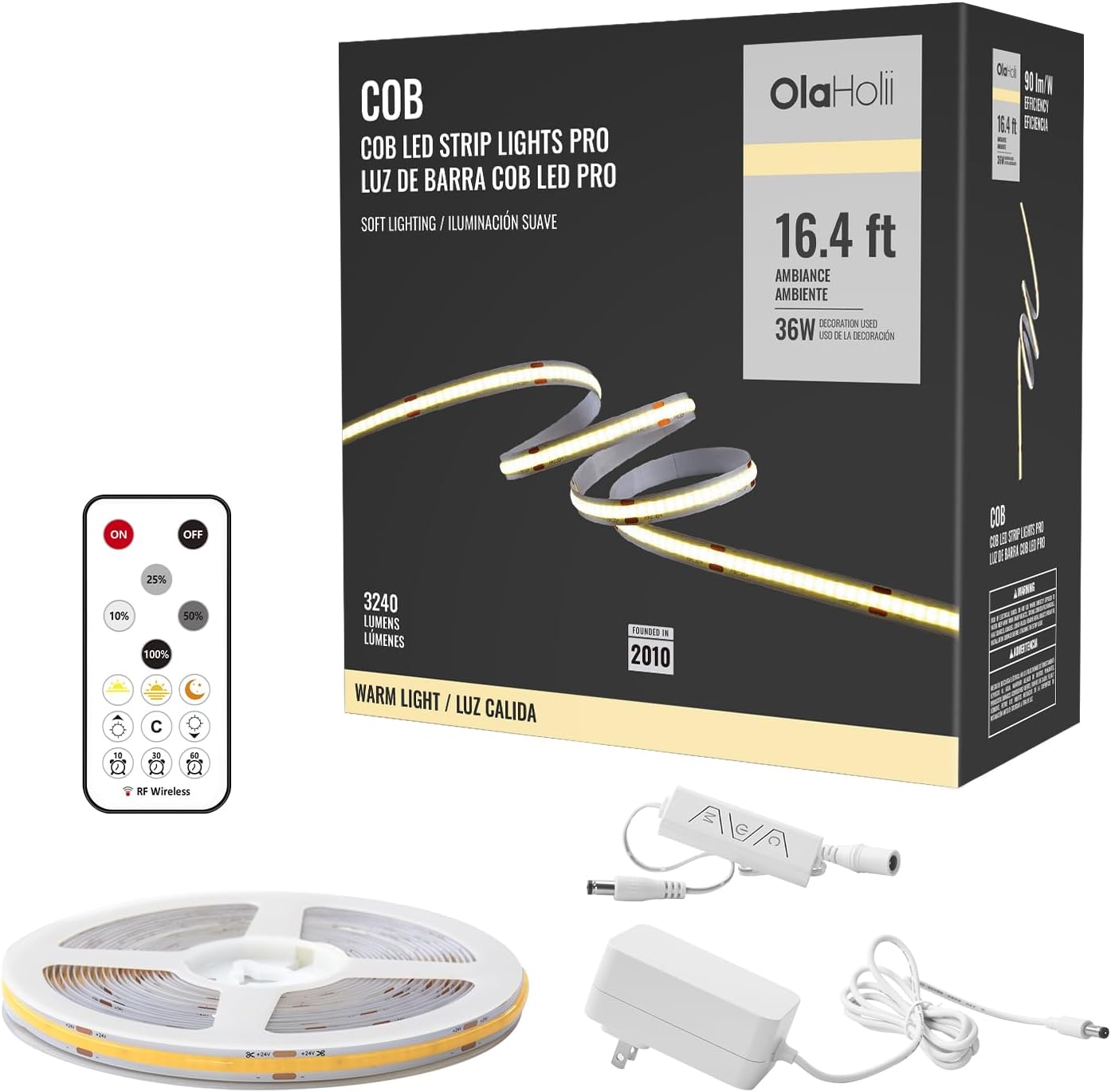 16.4ft/32.8ft_COB_LED_Strip_Light_with_Remote,_2700K-6500K_Dimmable_Bright_Warm_White_Led_COB_Strip_Light,_White_Continuous_Led_Strip_Light_for_Mirror,_Stair,_Cabinet,_Room