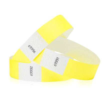 500 WristCo Neon Yellow Tyvek Wristbands for Events - Tamper-Proof Design &amp;amp; Fluorescent Color Prevent Reuse Premium-Grade Bracelets for Hospital &amp;amp; Medical ID, Party &amp;amp; VIP Identification