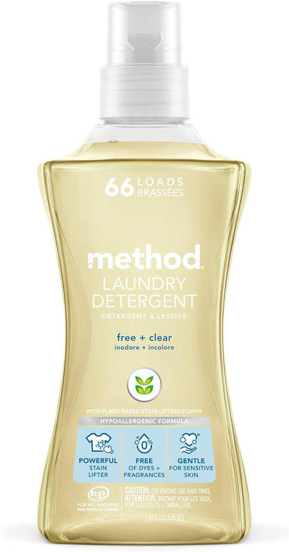 Method_Liquid_Laundry_Detergent;_Fragrance_Free_+_Clear;_Stain_Remover;_66_Loads_per_53.5_fl_oz_bottle;_(Pack_of_1)