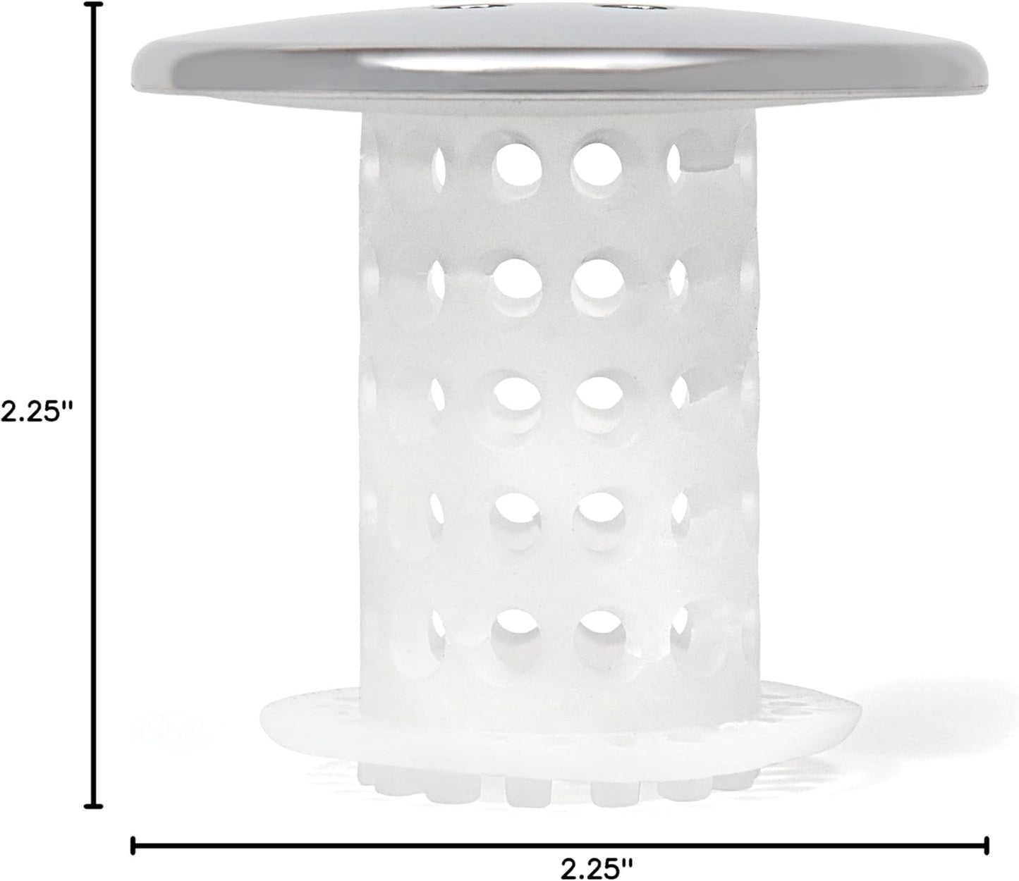 TubShroom_Bathtub_Drain_Protector_and_Hair_Catcher_-_2_Pack,_Chrome_-_Fits_1.5"_-_1.75"_Bathtub_and_Shower_Drains