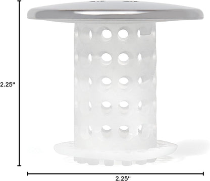 TubShroom_Bathtub_Drain_Protector_and_Hair_Catcher_-_2_Pack,_Chrome_-_Fits_1.5"_-_1.75"_Bathtub_and_Shower_Drains