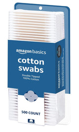 Amazon Basics Double-Tipped Cotton Swabs for Personal Hygiene and Baby Care, 100% Cotton, Versatile, Baby Safe