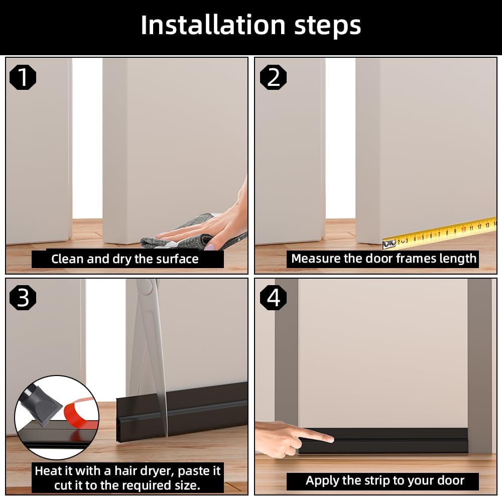 Door_Draft_Stopper,_Adjustable_Weather_Stripping_Seal_for_Cold_Insulation,_Bottom/Under_Sweep_for_Exterior_&_Interior_Doors,_Seal_Blocker_Noise,_Black,_39_inches