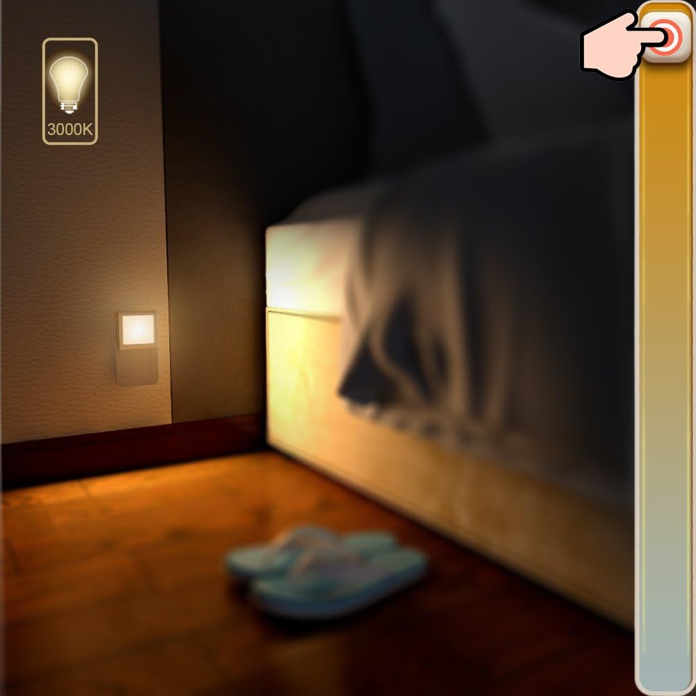 MAZ-TEK_Plug_in_Dimmable_Led_Night_Light_with_Auto_Dusk_to_Dawn_Sensor,_Soft_Warm_White_Nightlights_for_Hallway,Bedroom,_Kids_Room,_Kitchen,_Stairway,_4_Pack