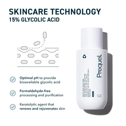 Prequel_Skin_Multi-Acid_Milk_Peel,_Professional_Exfoliating_Solution._15%_Glycolic_Acid_Face_Peel_with_Lactic_Acid_and_Enzymes._Hydrating_Chemical_Exfoliant._Clinical_Strength_Formula,_7.6oz_Bottle.