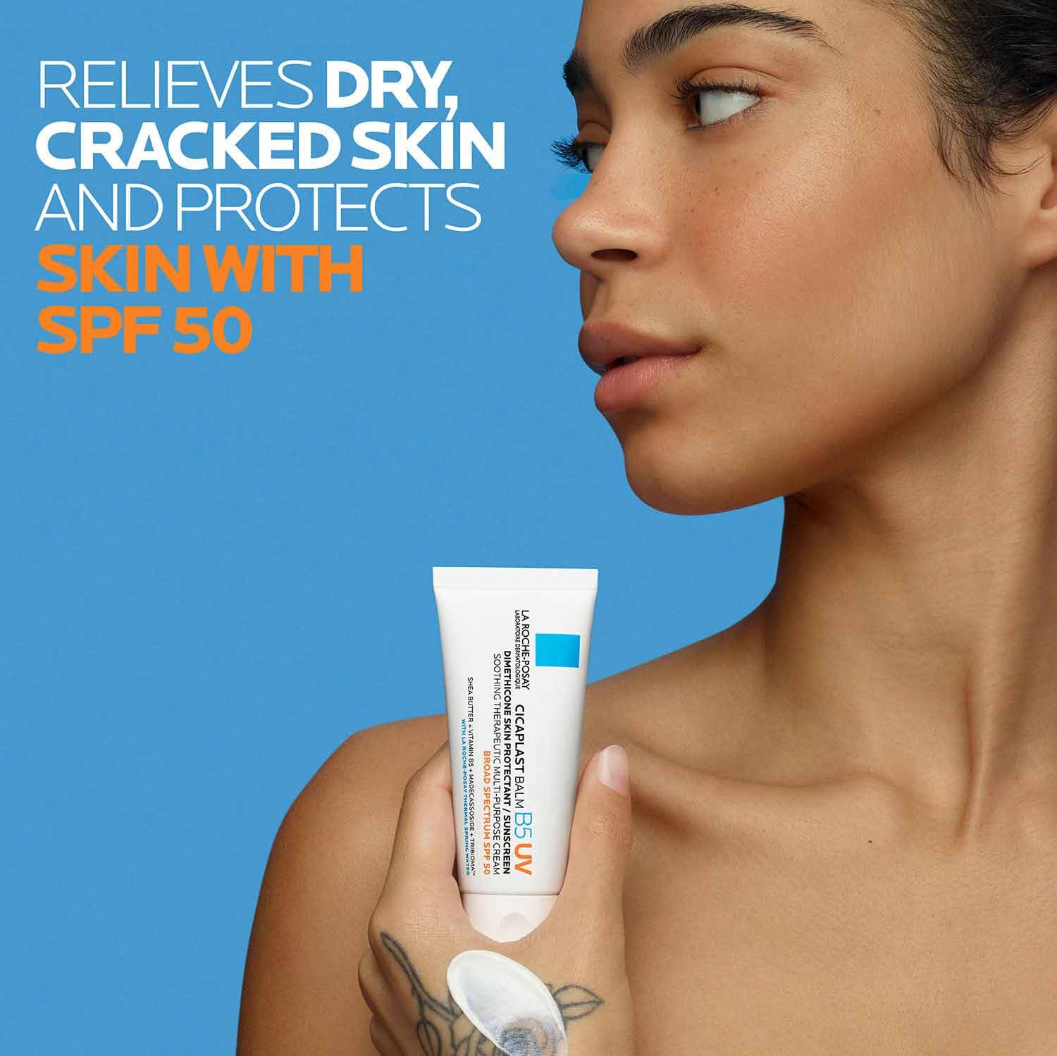 La_Roche-Posay_Cicaplast_Balm_B5_UV_SPF_50,_Vitamin_B5_+_Shea_Butter_+_Tribioma_+_Madecassoside_+_Zinc_Oxide_Sunscreen,_Post_Treatment_Skin_Protectant_With_SPF,_Multi-Purpose_Cream_For_Dry_Skin