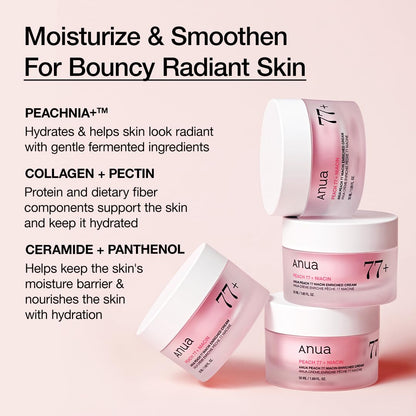 ANUA_Peach_Niacinamide_Cream,_Hydrating_Face_Moisturizer_with_Collagen,_Vitamin_B12,_Ceramide_&_Panthenol,_Barrier_Repair_for_Dry_Skin,_Glowing_Glass_Skin,_Korean_Skincare,_1.69_fl.oz.