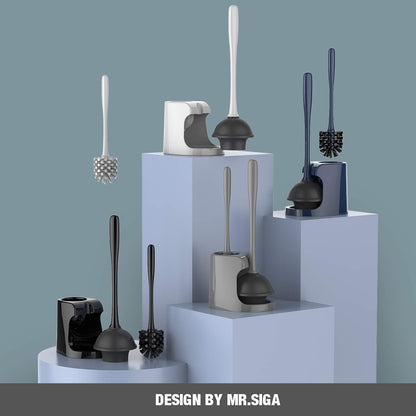 MR.SIGA_Toilet_Plunger_and_Bowl_Brush_Combo_for_Bathroom_Cleaning,_Black,_2_Sets