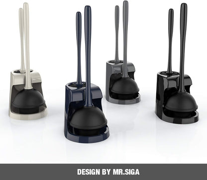MR.SIGA_Toilet_Plunger_and_Bowl_Brush_Combo_for_Bathroom_Cleaning,_Black,_2_Sets