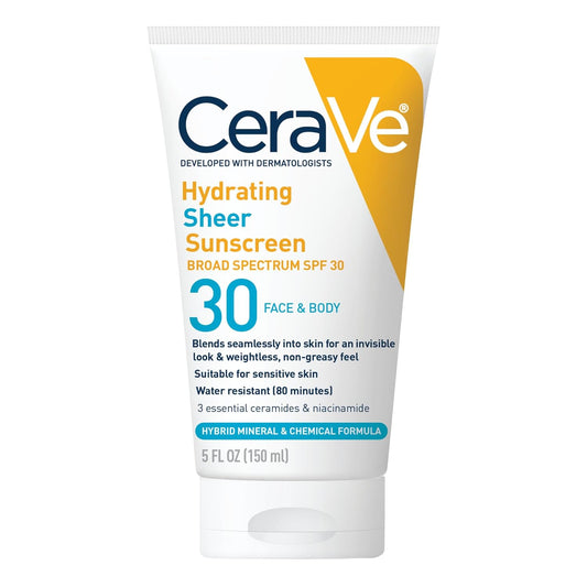 CeraVe_Hydrating_Sheer_Sunscreen_with_SPF_30_for_Face_and_Body,_Mineral_&_Chemical_Sunscreen_for_Men_&_Women_with_Zinc_Oxide,_Hyaluronic_Acid_and_Ceramides,_Paraben-Free_+_Fragrance-Free,_5_Ounces