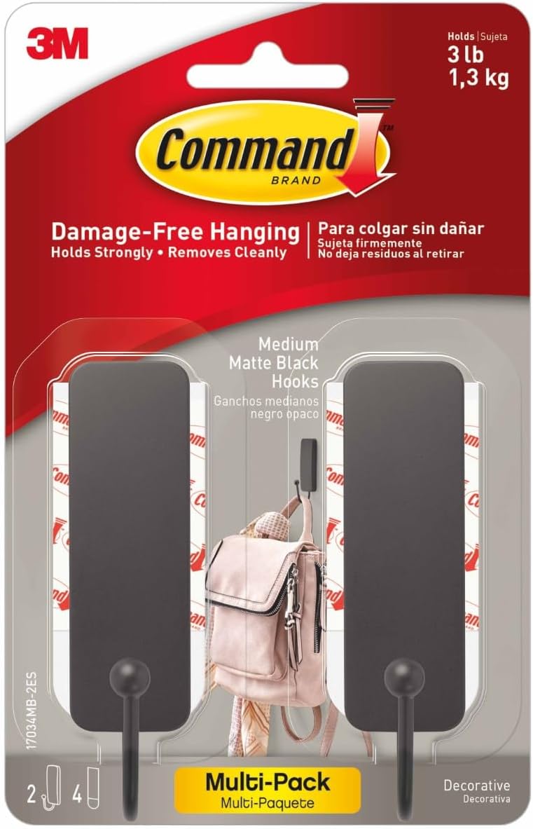 Command_Medium_Matte_Black_Wall_Hook,_2_Coat_Hooks_and_4_Strips,_Damage-Free_Hanging_with_Adhesive,_No_Tools_Great_for_Hanging_Home_Decor,_Holds_up_to_3_lb