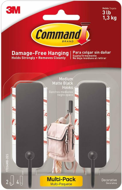 Command_Medium_Matte_Black_Wall_Hook,_2_Coat_Hooks_and_4_Strips,_Damage-Free_Hanging_with_Adhesive,_No_Tools_Great_for_Hanging_Home_Decor,_Holds_up_to_3_lb