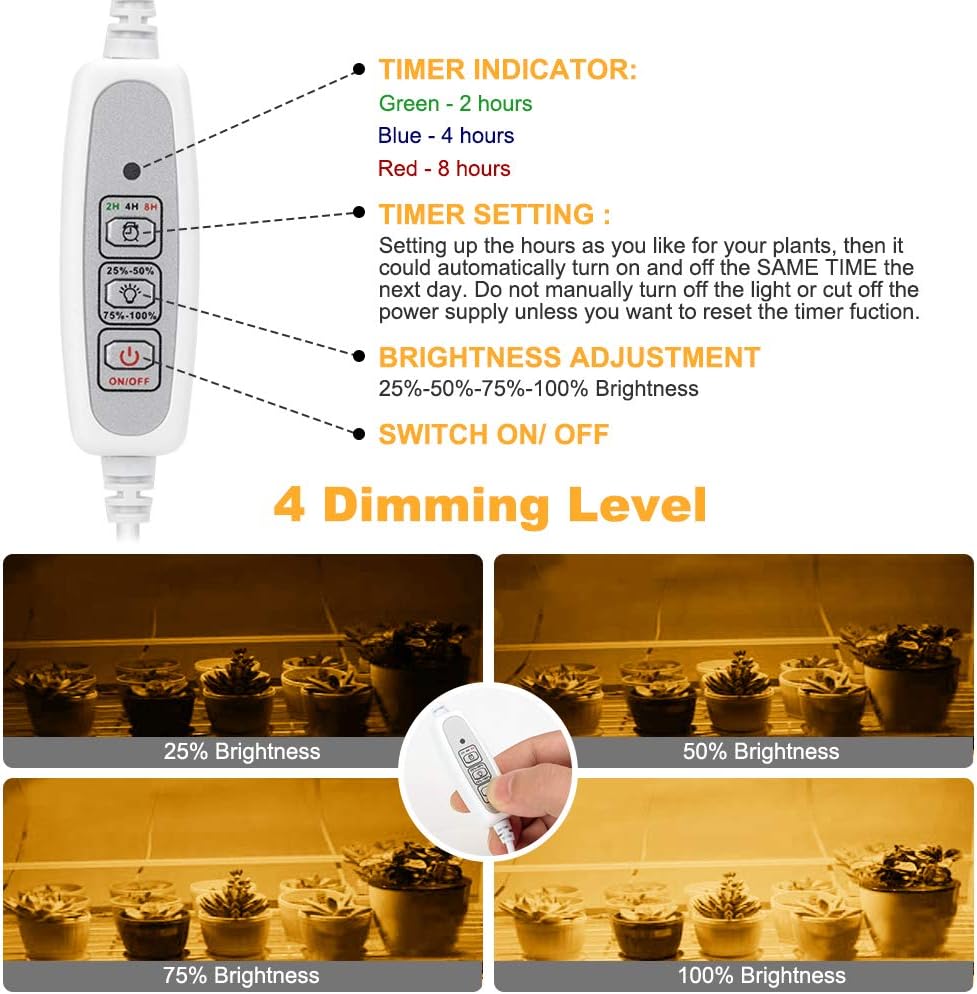 Mosthink_LED_Plant_Grow_Light_Strips_Full_Spectrum_for_Indoor_Plants_with_Auto_ON/Off_Timer,_48_LEDs_/_4_Dimmable_Levels,_Sunlike_Grow_Lamp_for_Hydroponics_Succulent