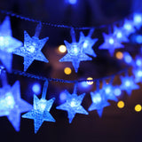 Christmas Decor Star String Lights, 20 FT 40 LED Battery Operated Twinkle Lights Warm White Cute Hanging Star Fairy Light for Bedroom Room Office Home Camper Indoor Outdoor Xmas Tree Decorations