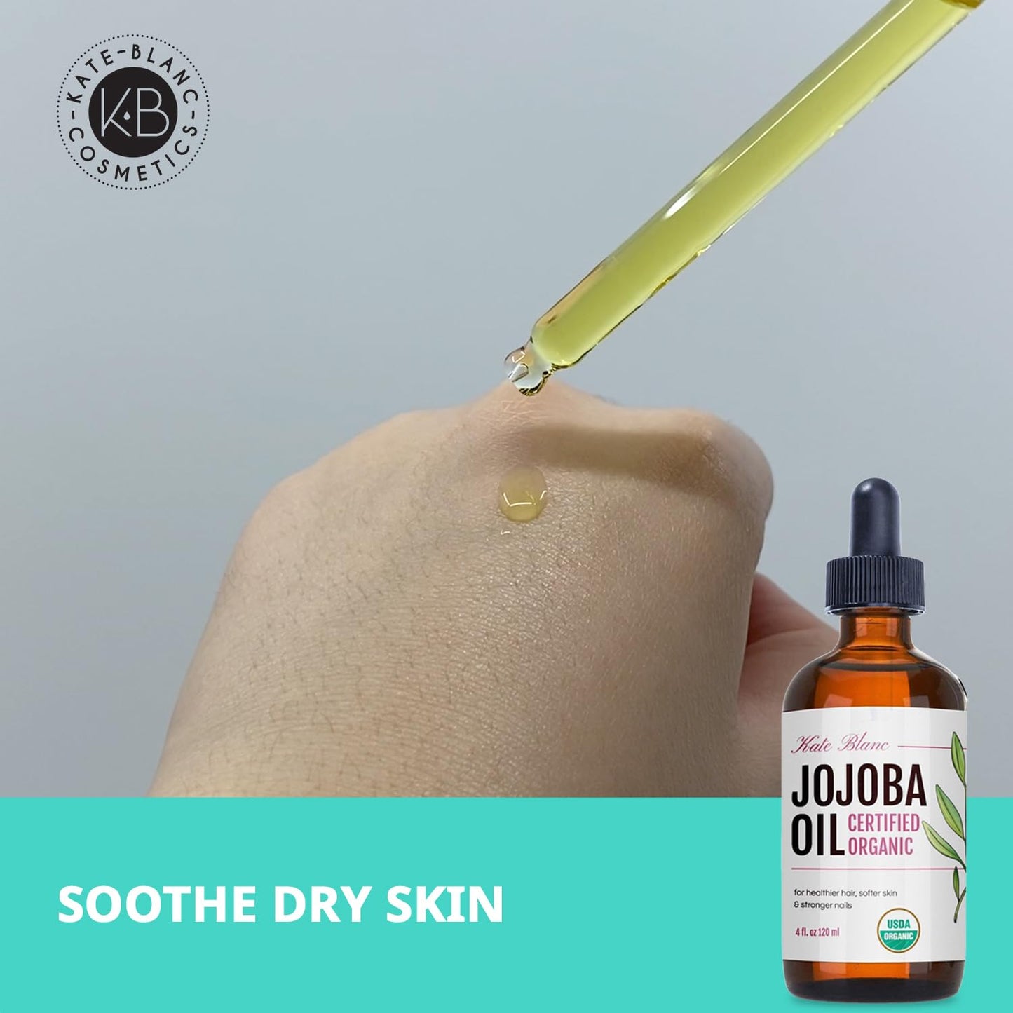 Kate_Blanc_Cosmetics_Jojoba_Oil_Organic_for_Hair,_Skin_&_Face_(4oz,_100%_Pure,_Cold_Pressed,_Unrefined,_Natural,_Hexane_Free,_Glass_Bottle)