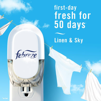 Febreze_Plug_In_Air_Freshener,_Odor-Fighting_Scented_Oil_Refill,_Linen_&_Sky_Scent,_4_Refills
