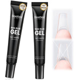 Beetles Gel Nail Tips Pre-shape Short Almond Etch-X Nail Tips, Soft Acrylic False Nail Tips Half Matte Full Cover Easy DIY Press On Nail Extensions Art Salon Gift Set for Women