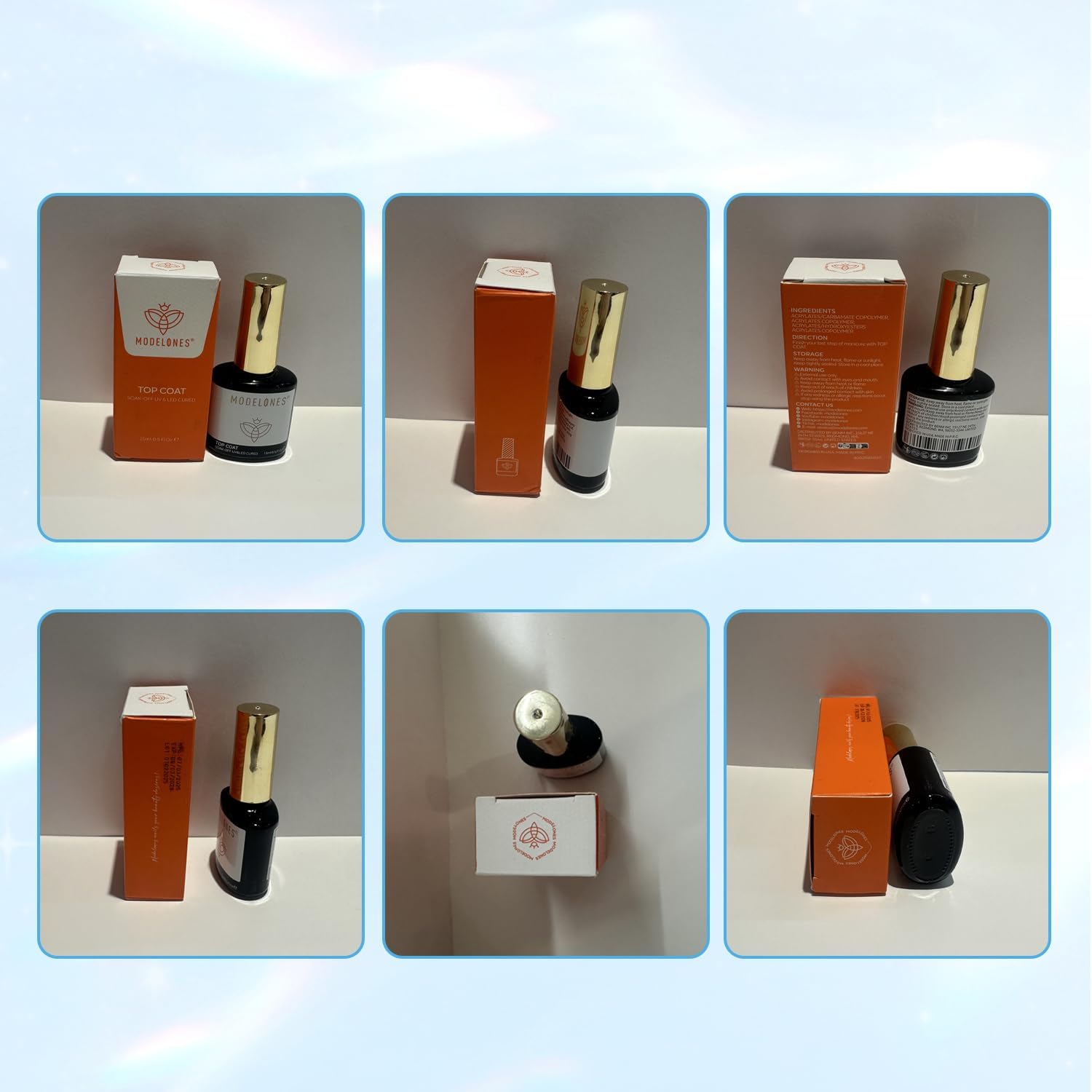 modelones_Gel_Top_Coat,_15ml_No_Wipe_Gel_Nail_Polish_High_Gloss_Top_Coat_Shiny_Long_Lasting_Clear_Top_for_Acrylic_Nails,_Need_U_V/LED_Lamp_for_Home_DIY_Gift_Spring_Easter's_Manicure_Salon