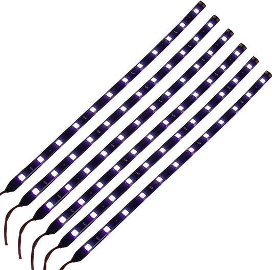 DC_12V_Waterproof_1Ft_12_LED_Strip_Underbody_Light_with_6_inches_Wires_for_Motor_(White/Red/Blue/Green/Purple/Amber,Pack_of_6)