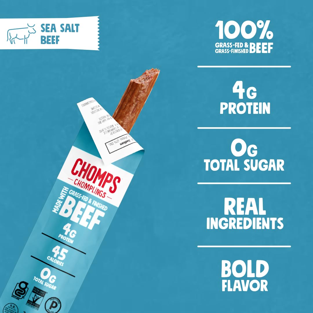 Chomps_Snack_Size_Grass-Fed_and_Finished_Sea_Salt_Beef_Jerky_Snack_Sticks_0.5oz_24-Pack_-_Keto,_Paleo,_Whole30,_4g_Lean_Meat_Protein,_Gluten-Free,_Zero_Sugar_Food,_Non-GMO_Chomplings