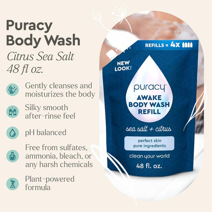 Puracy_Body_Wash_Refill,_Natural_Body_Wash,_98.6%_Pure_Plant_Ingredients,_Moisturizing_Shower_Gel_for_Women_Men_Kids,_Body_Soap_for_Dry_Sensitive_Skin_Gently_Scented_with_Citrus_&_Sea_Salt,_48_Oz