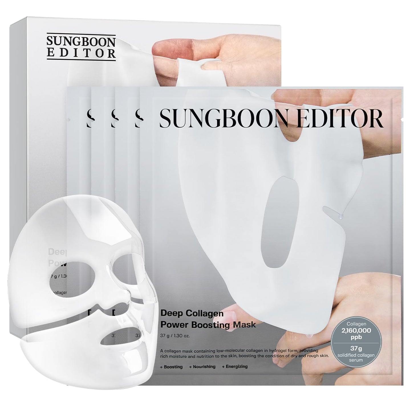 SUNGBOON_EDITOR_Deep_Collagen_Overnight_Mask_Hydrating_Mask_for_Glass_Skin,_Wrinkle_Care,_Firming_&_Pore_Refining_2,160,000PPB_Collagen_+_9_Peptides_Korean_Skincare,_4ea_Gifts_for_Women