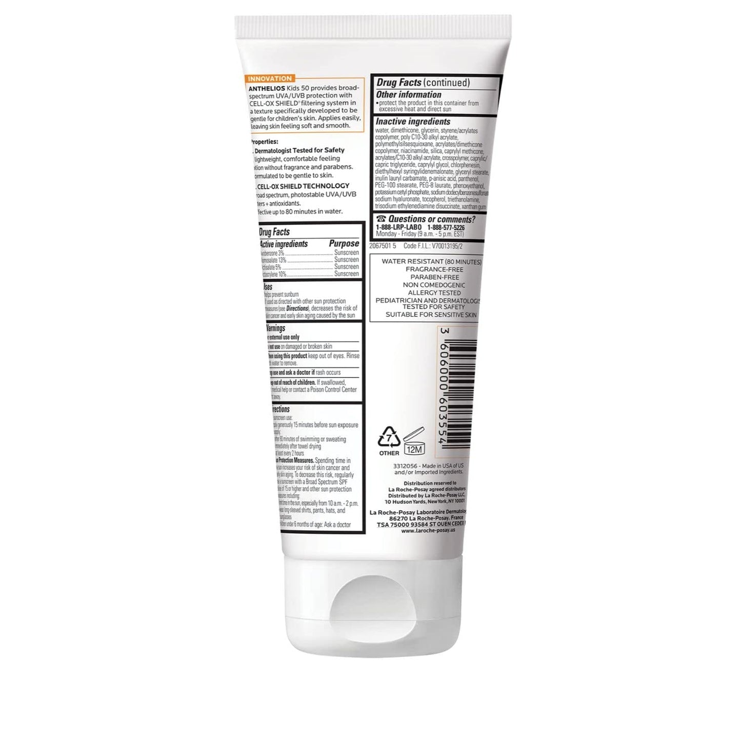 La_Roche-Posay_Anthelios_Kids_Gentle_Lotion_Sunscreen_SPF_50,_Broad_Spectrum_SPF_+_Antioxidants,_Sunscreen_For_Kids,_Octinoxate_&_Oxybenzone-Free,_Pediatrician_Tested,_Non_Comedogenic,_Oil_Free