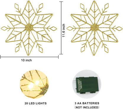 hogardeck_Christmas_Tree_Topper,_10_Inches_Lighted_Gold_Snow_Tree_Topper,_20_LED_Lights_Gold_Glitter_Powder_Snowflake_Tree_Toppers_Christmas_Decorations,_Battery_Powered_Timer_Xmas_Treetop_Star_Decor