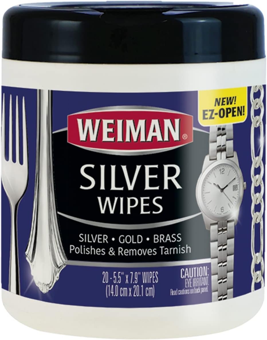 Weiman_Jewelry_Polish_Cleaner,_Tarnish_Remover_Wipes_-_20_Count_-_Use_on_Silver_Jewelry_Antique_Silver_Gold_Brass_Copper_and_Aluminum