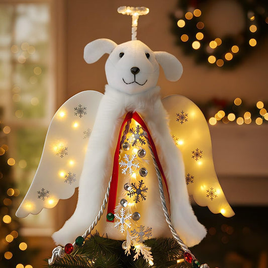 iHeartDogs_Christmas_Tree_Topper_Decoration_-_The_Original_Dog_‘Christmas_Miracle’_Angel_Dog_Tree_Topper_LED_Lighted_Halo,_Snowflake_Garland_&_Wings_Decor_Ornament,_Holiday_Decoration