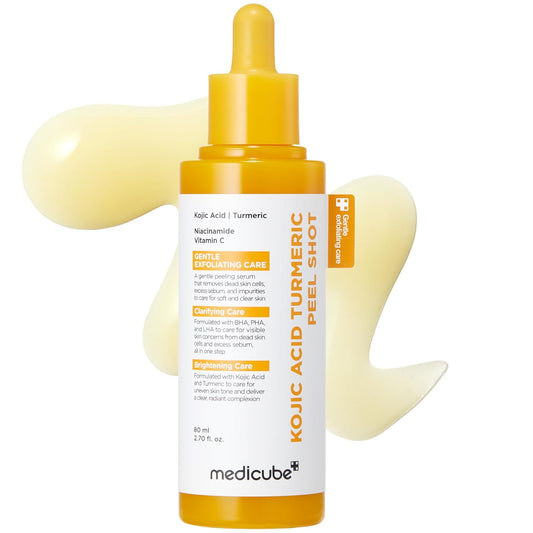 medicube_Peel_Shot_with_Kojic_Acid_Turmeric_|_Reset_in_One_Step_|_Gentle_Exfoliating_Serum_with_BHA,_LHA,_PHA_for_Dead_Skin_Cells,_Blackheads,_Excess_Sebum_|_For_Dull,_Rough,_Troubled_Skin_|_2.7_fl.oz