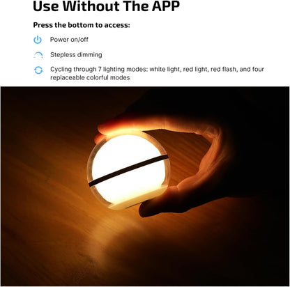 OLIGHT_Sphere_Smart_Night_Light,_75_lumens_Stepless_Dimming_Table_Lamp_with_Remotely_APP_Control,_Magnetic_Rechargeable_RGB_Ambient_Lighting_for_Sleeping,_Reading,_and_Relaxation