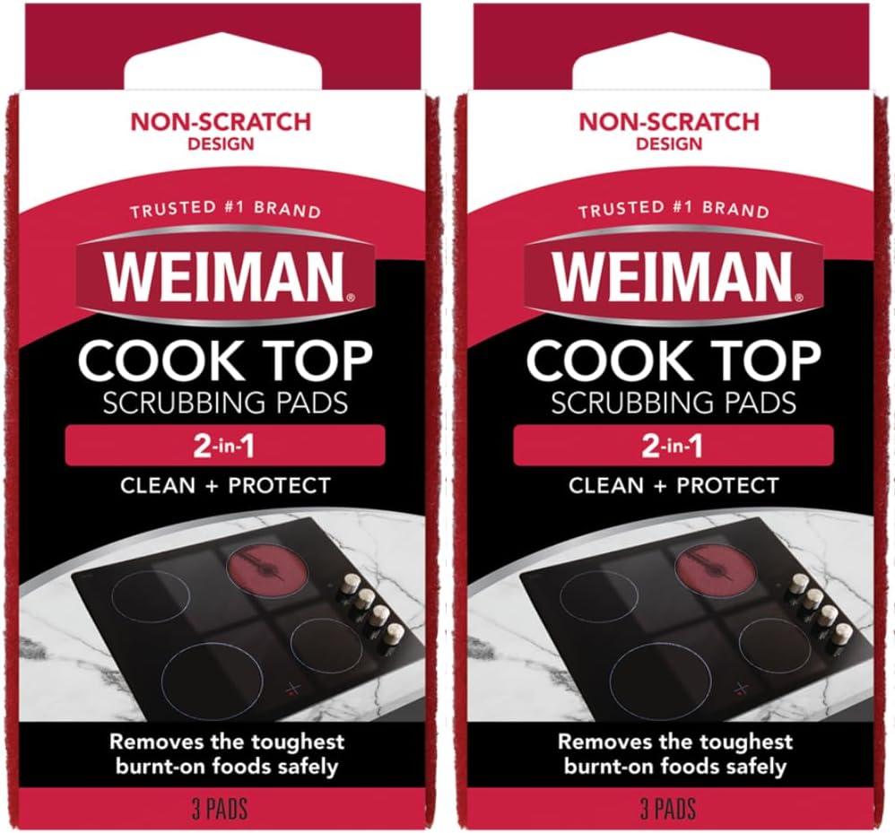 Weiman_Cook_Top_Scrubbing_Pads,_3_Count,_2_Pack_Cuts_Through_the_Toughest_Stains_-_Scrubbing_Pads_Carefully_Wipe_Away_Residue