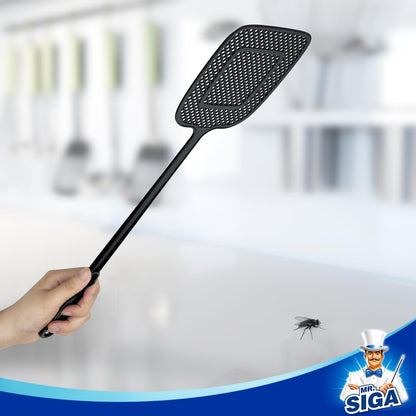 MR.SIGA_Heavy_Duty_Long_Handle_Fly_Swatter,_Black,_6_Pack