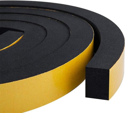 CloudBuyer_Weather_Stripping_Foam_2-Pack,_1_Inch_Wide_X_3/4_Inch_Thick,_Insulation_Strips_with_Adhesive_for_Door_&_Automotive,_Air_Conditioner_Seal_(13_Feet_Total,_6.5_Feet/Roll)