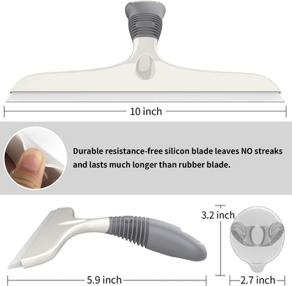 MR.SIGA_Multi-Purpose_Silicon_Squeegee_for_Window,_Glass,_Shower_Door,_Car_Windshield,_Heavy_Duty_Window_Scrubber,_Includes_Suction_Hook,_10_inch,_White_&_Gray,_1_Pack