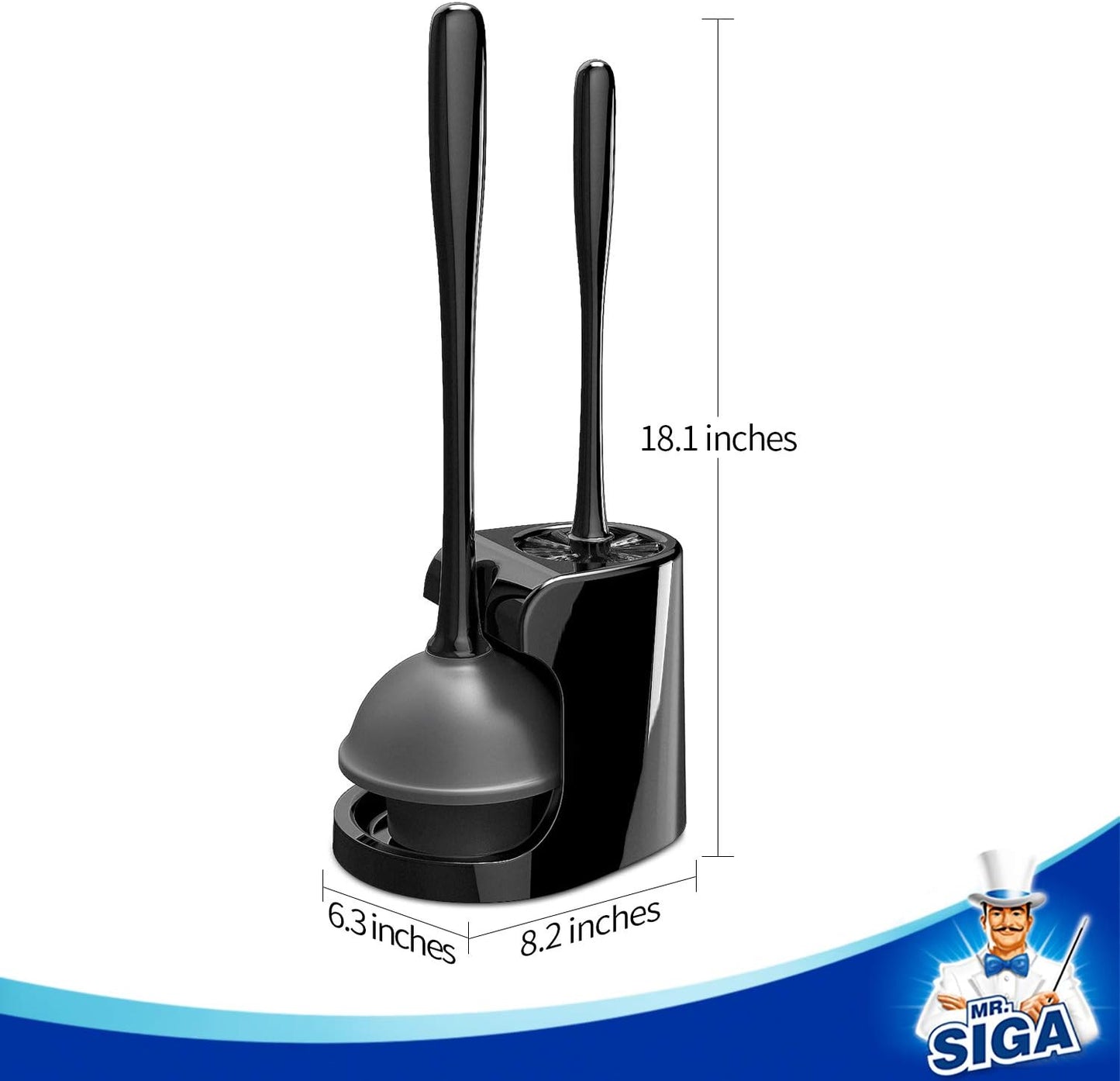 MR.SIGA_Toilet_Plunger_and_Bowl_Brush_Combo_for_Bathroom_Cleaning,_Black,_2_Sets