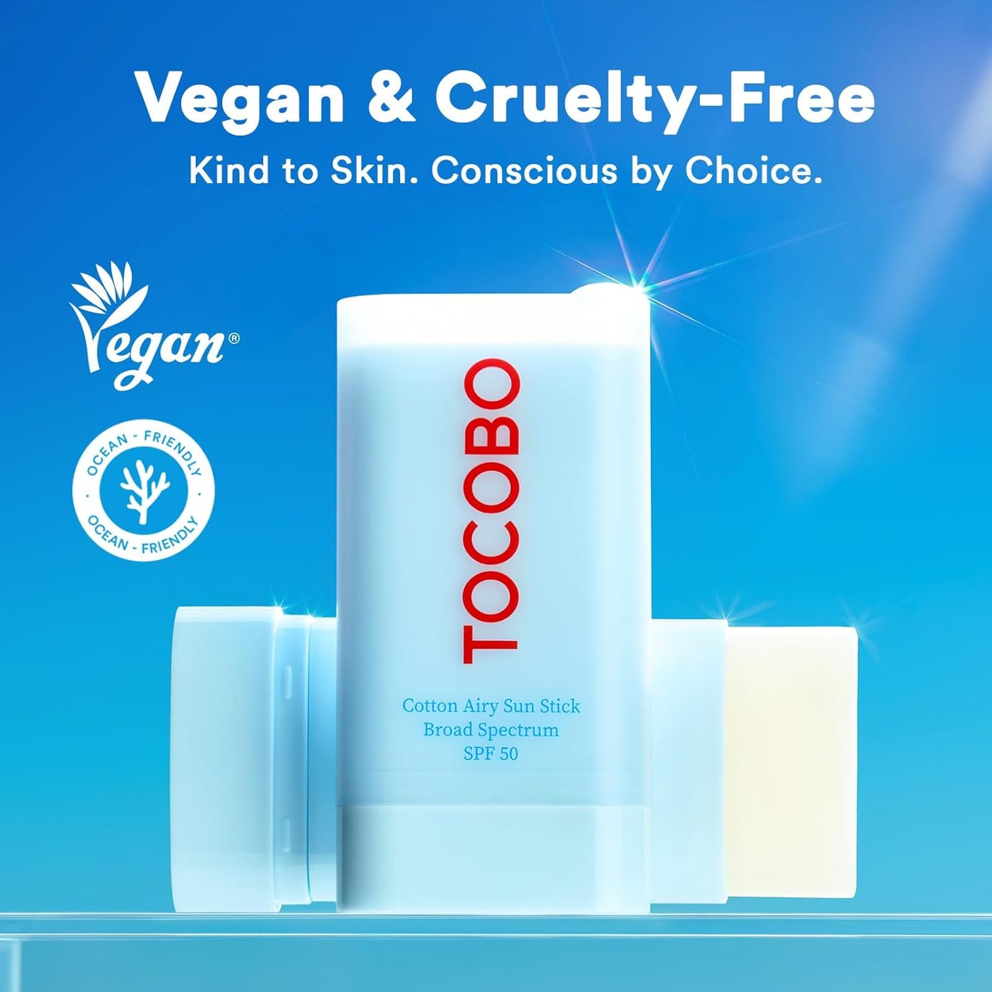 TOCOBO_Cotton_Airy_Sun_Stick_SPF_50_Broad_Spectrum_Korean_Matte_Sunscreen_Stick_for_Face_-_Travel_Size_Sebum_Control_Sunblock_-Vegan,_Lightweight,_0.67_oz_(1single_pack)