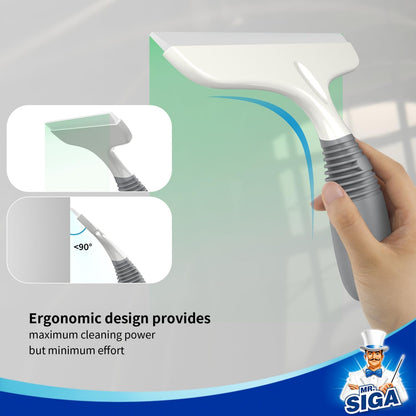 MR.SIGA_Multi-Purpose_Silicon_Squeegee_for_Window,_Glass,_Shower_Door,_Car_Windshield,_Heavy_Duty_Window_Scrubber,_Includes_Suction_Hook,_10_inch,_White_&_Gray,_1_Pack